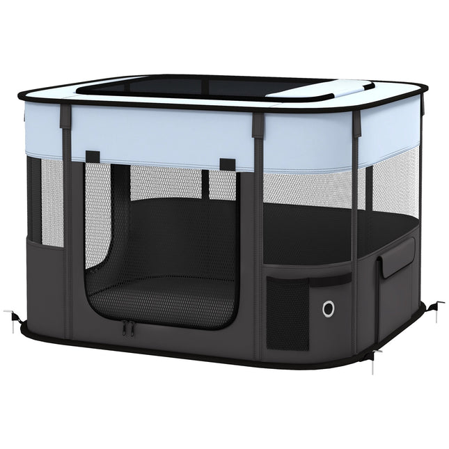 Collapsible puppy playpen with doors for small dogs, indoor/outdoor