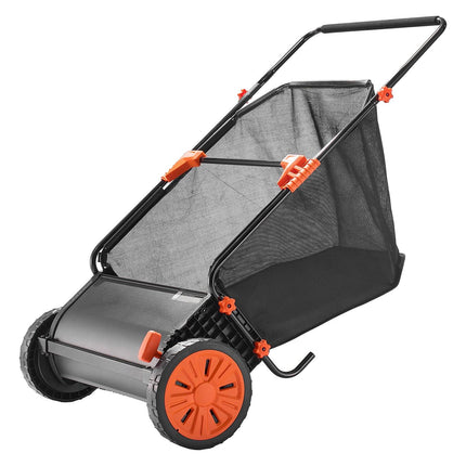 Push Lawn Sweeper, 26 in Sweep, 7 cu ft Hopper Bag
