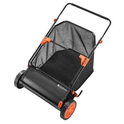 Push Lawn Sweeper, 26 in Sweep, 7 cu ft Hopper Bag