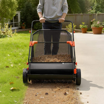 Push Lawn Sweeper, 30-Inch Sweep, 12 Cu Ft Hopper Bag