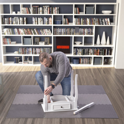 Puzzle Mat for Gym Equipment, Dark Gray, 9 Pieces