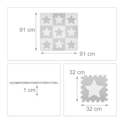 Puzzle mat stars light grey