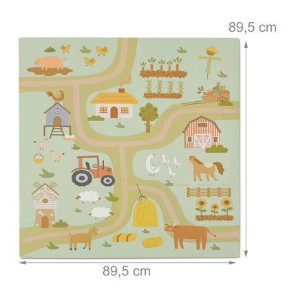 Puzzle mat with farmhouse