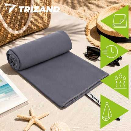 Quick-Drying Microfiber Towel, 180x100cm, Dark Gray