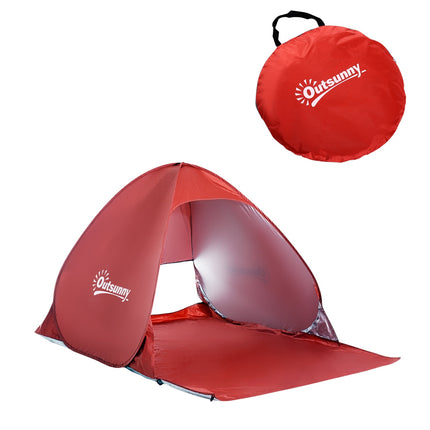 Quick assembly Pop-Up beach tent, red, 200x150x119cm