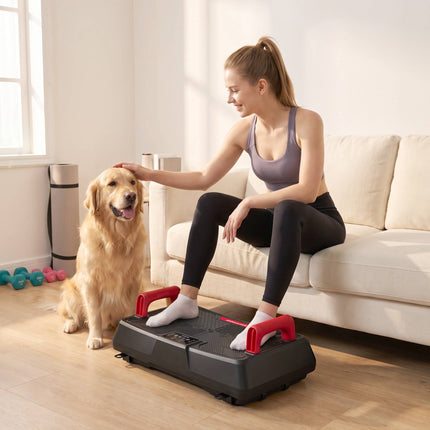 Quiet Vibration Plate with Adjustable Handles & Seat