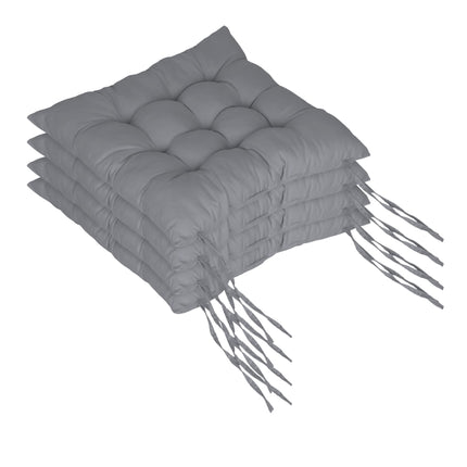 Quilted Chair Cushions, 4-Pack, Square with Ties