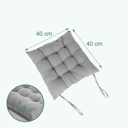 Quilted Chair Cushions, 4-Pack, Square with Ties