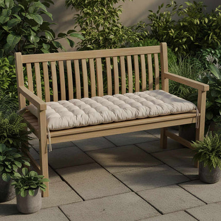 Quilted Garden Bench Cushion with Ties