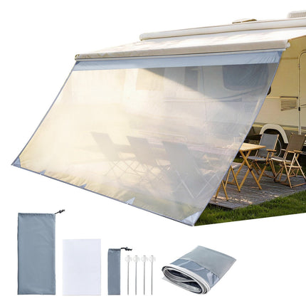 RV Awning Sun Shade Screen, 2 x 4.3 m Polyester Mesh