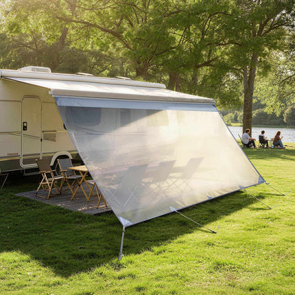 RV Awning Sun Shade Screen, 2 x 4.3 m Polyester Mesh