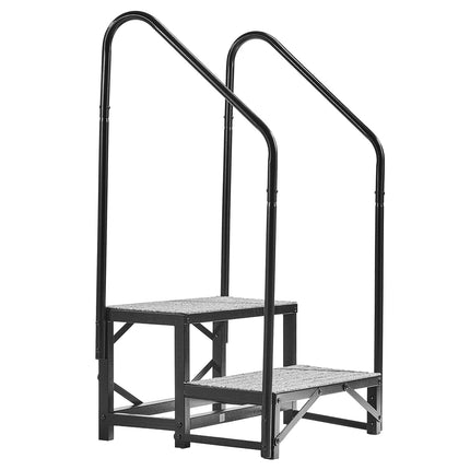 RV Steps, 2-Step with Dual Handrails, 660 lb, Non-Slip