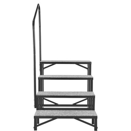 RV Steps With Handrail, 4-Step, 660 lb, Non-Slip
