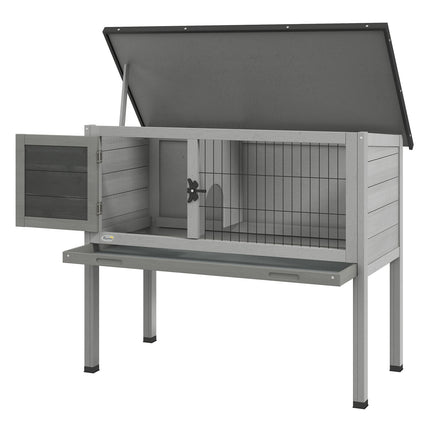 Outdoor winterproof rabbit cage, spruce, hinged roof