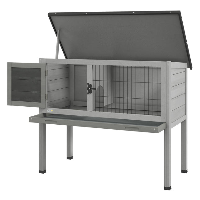 Outdoor winterproof rabbit cage, spruce, hinged roof