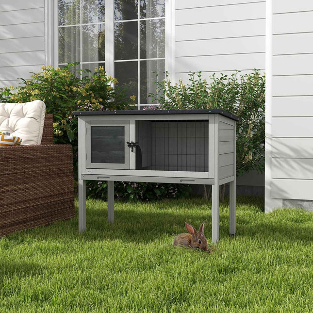 Outdoor winterproof rabbit cage, spruce, hinged roof
