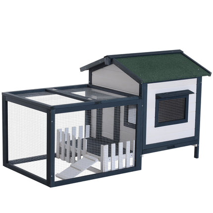 Small animal cage with outdoor enclosure, 151x78x84.5 cm