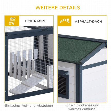 Small animal cage with outdoor enclosure, 151x78x84.5 cm