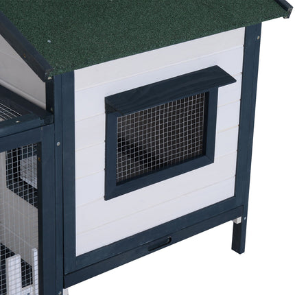 Small animal cage with outdoor enclosure, 151x78x84.5 cm