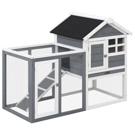 Small animal shelter with removable tray and ramp, 122x62x92cm