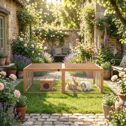 Rabbit Hutch with Large Run, Modular Design, Wood