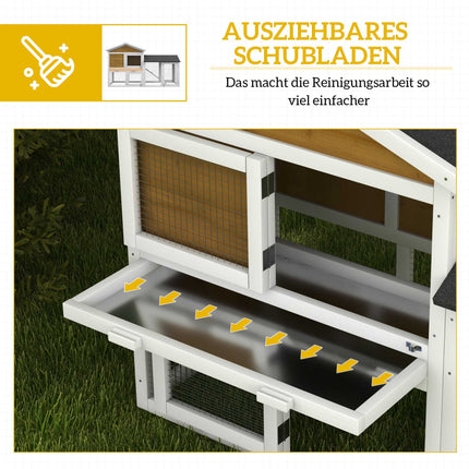 Rabbit Hutch with Weatherproof Roof, 147x54x84 cm
