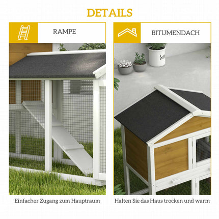 Rabbit Hutch with Weatherproof Roof, 147x54x84 cm
