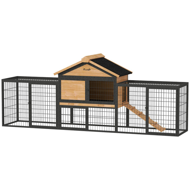 Rabbit cage in two levels, winterproof with cover