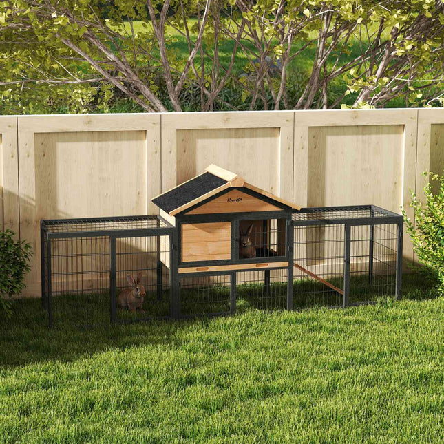 Rabbit cage in two levels, winterproof with cover