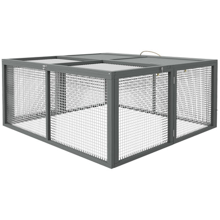 Dwarf rabbit cage in wood with cover, folding roof