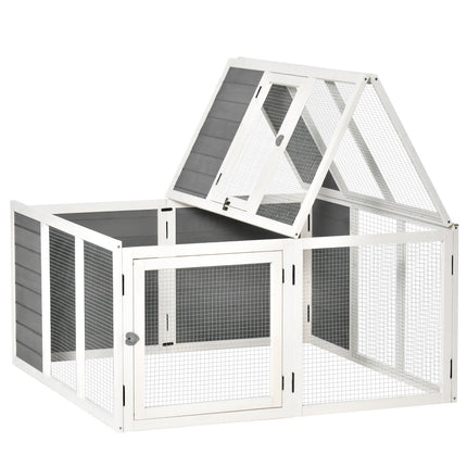 Rabbit hutch with cover, hinged roof, spruce wood