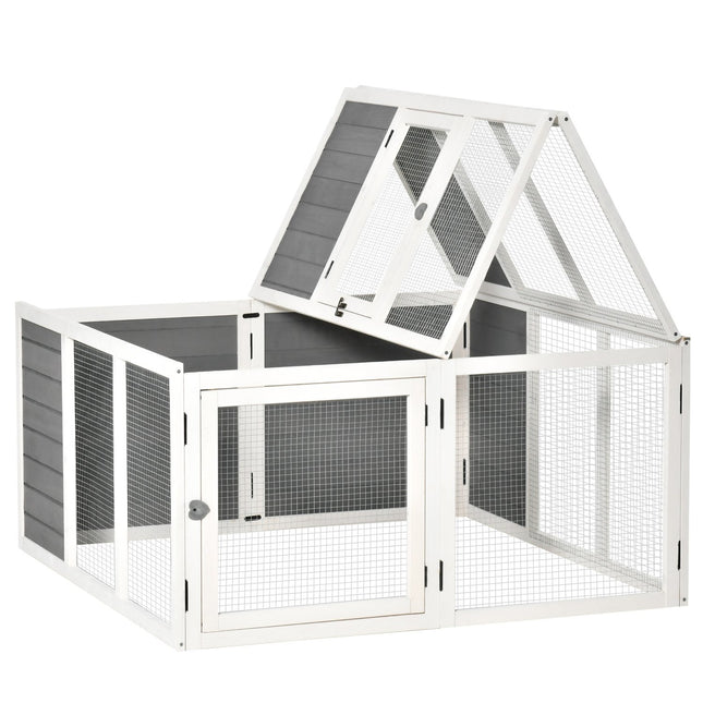 Rabbit hutch with cover, hinged roof, spruce wood
