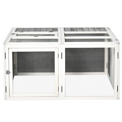 Rabbit hutch with cover, hinged roof, spruce wood
