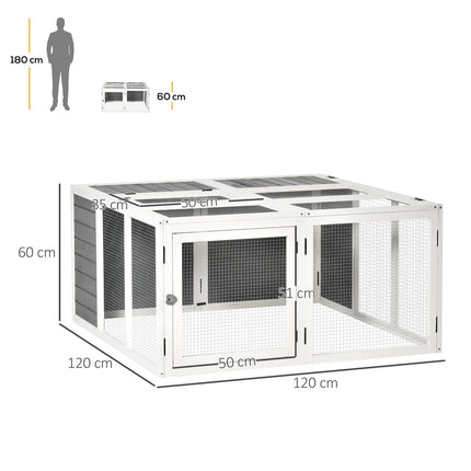 Rabbit hutch with cover, hinged roof, spruce wood
