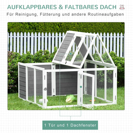 Rabbit hutch with cover, hinged roof, spruce wood