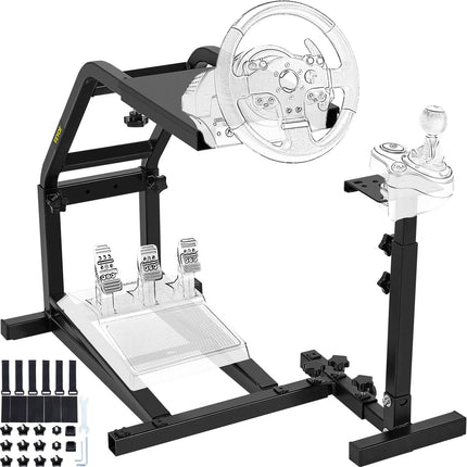 Racing Wheel Stand, Carbon Steel, Adjustable, Shifter Mount