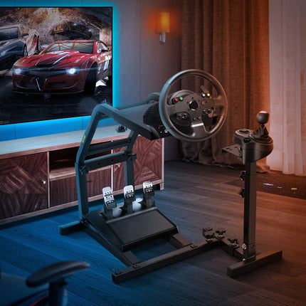 Racing Wheel Stand, Carbon Steel, Adjustable, Shifter Mount