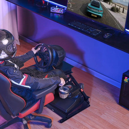 Racing Wheel Stand, Folding Adjustable Height, Shifter Mount