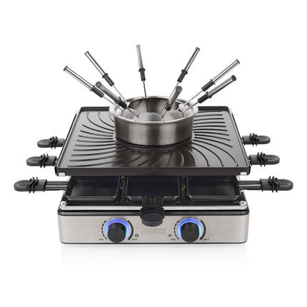 Raclette & Fondue Grill, 31x31cm, 1700W, 1.3L