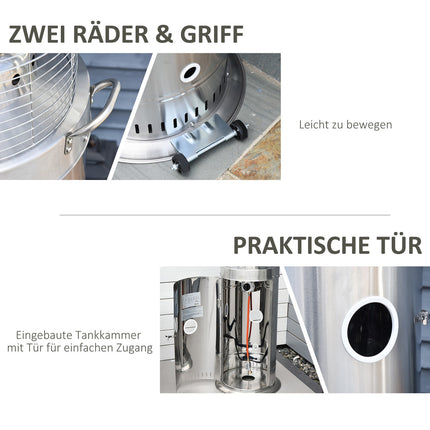 Brilliant 10KW patio heater, stainless steel, portable