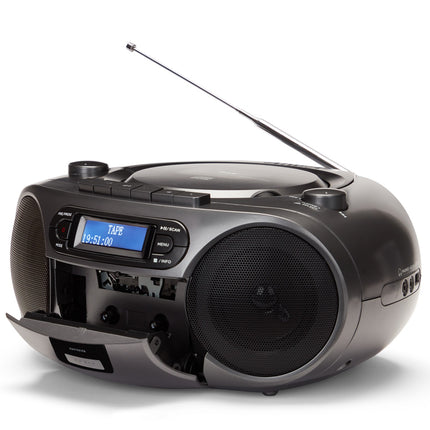 Radio with CD player, Cassette tape and Bluetooth Dark grey