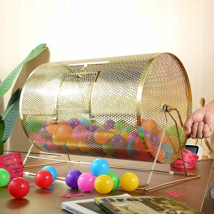 Raffle Drum Spinner, Brass-Plated, Holds 10,000 Tickets