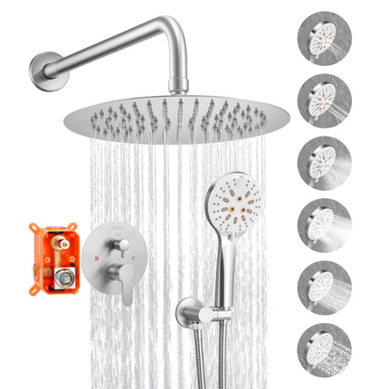 Rain Shower System, 10-Inch Head, Handheld, Brushed Nickel