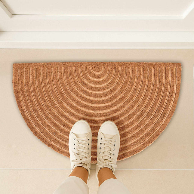 Rainbow Coir Doormat, Half-Round, Indoor/Outdoor Use