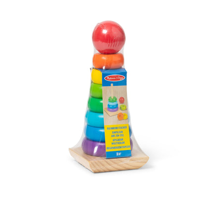 Rainbow Stacker Playset for Kids, Colorful Wooden Blocks