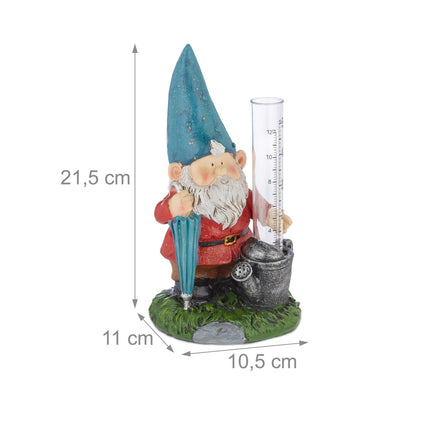 Rain gauge garden gnome