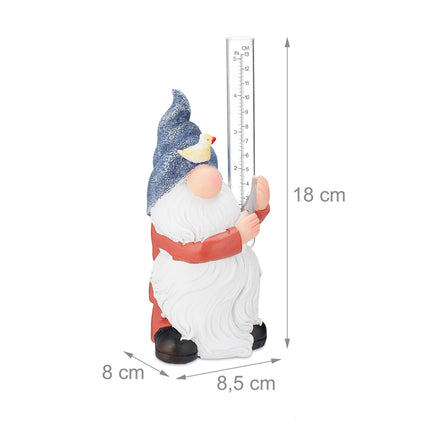 Rain gauge garden gnome