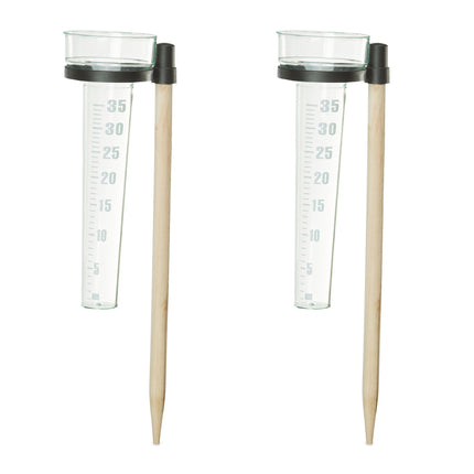 Rain gauge set of 2 with rod