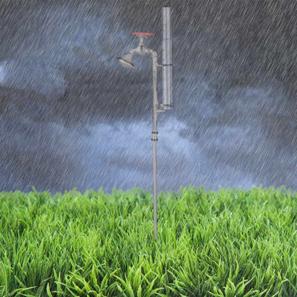Rain gauge water faucet
