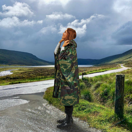 Rain poncho with multiple uses 3 in 1 camouflage